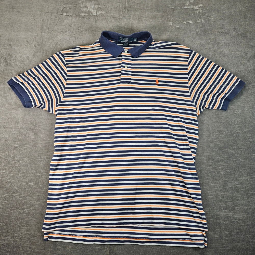 Polo‎ Ralph Lauren Vintage Mens XL Striped Short Sleeve Polo Shirt